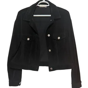 Molly Green Women's Black Wide Corduroy Cropped Jacket Size M thumbnail 1