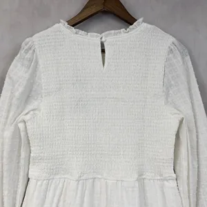 PrettyGarden Smocked Tiered‎ Dress Women Large Swiss Dot Cottage Boho Coastal thumbnail 5