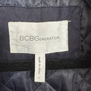 BCBGeneration Navy Blue Hooded Faux Fur Trim Anorak Parka Coat Large thumbnail 9