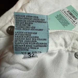 Revice Denim Mason Jort Optical White High Waisted Raw‎ Hem Shorts Size 32 (16) thumbnail 5