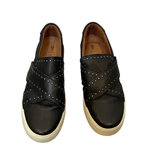 Frye Nina Stud Black Leather Slip‎ On Sneakers Womens 8M 3471016-BLK thumbnail 1