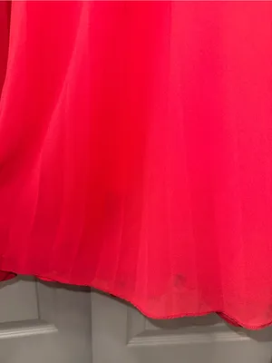 BHLDN Rosie High-Neck Pleated Chiffon Maxi Dress Red Gown Size small thumbnail 9