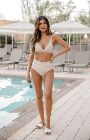 Pink Lily sandy wish taupe bikini thumbnail 1