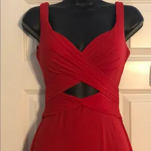 Red Cutout Maxi Dress Sleeveless Formal Evening Gown Size 0 thumbnail 3