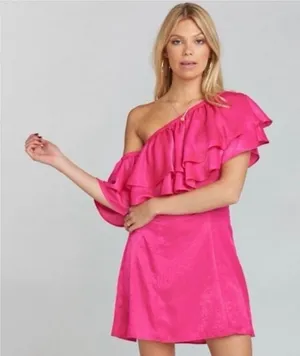 Show Me Your MuMu Women's size Small Brooke Mini Dress Hot pink‎ One Shoulder thumbnail 1