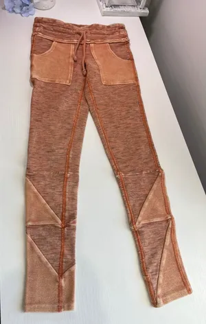 FP Movement Free People Orange Space Dye Paneled Joggers Slim Fit XS‎ thumbnail 1