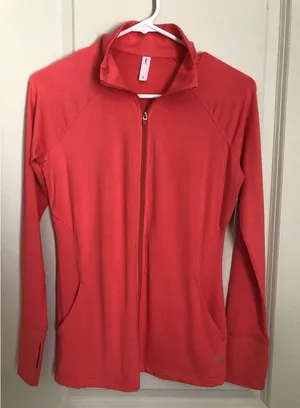 Women’s GAPFIT Coral Long Sleeve Mesh Fitted‎ Zip Up Athletic Jacket Size XS thumbnail 1