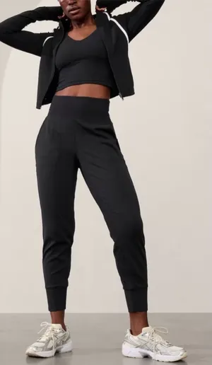 Athleta Venice high rise jogger pants black small thumbnail 1