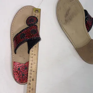 Jack Rogers Navajo Red Black Leopard Print Preppy Designer Hand Made‎ Sandals 7 thumbnail 10