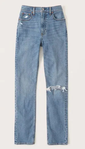 Abercrombie The 90’s Slim Straight Ultra High Rise Jeans thumbnail 1