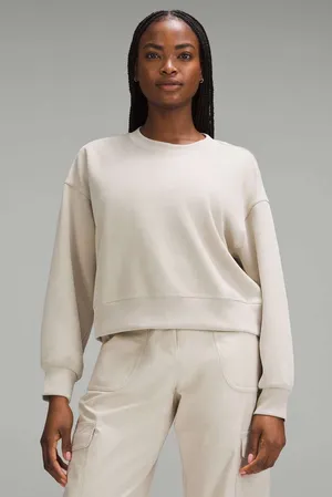 Lululemon Women’s Softstreme Perfectly Oversized Cropped Crew in Mojave Tan 4 thumbnail 1
