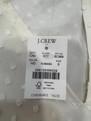 Nwt 🌟 J. Crew 🌟 Swiss Clip Dot Chiffon Blouse With Ruffle Detail White Sz S thumbnail 3