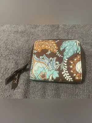 Vera Bradley Java Blue Retired Pattern Zip Around  Wallet thumbnail 2