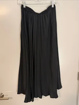 Banana Republic Black Midi Pleated Skirt thumbnail 4