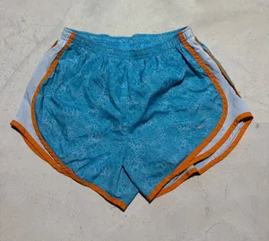 Nike Women's blue Running Shorts with Orange Trim small thumbnail 1
