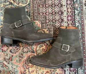 FINAL PRICE Frye Hannah Engineer Gray Grey Suede Boots thumbnail 1