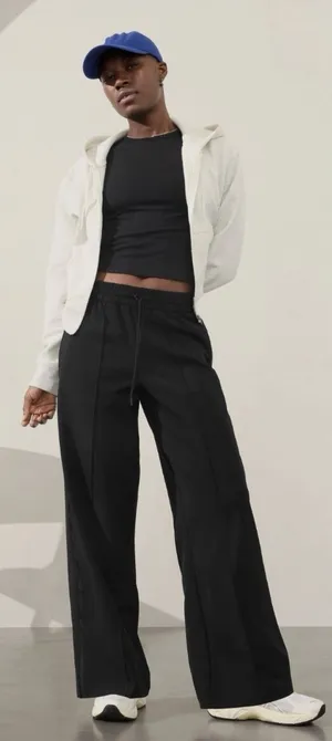 Athleta Endeavor Relaxed Pant Black Wide‎ Leg Pull On NWT Size Large thumbnail 1