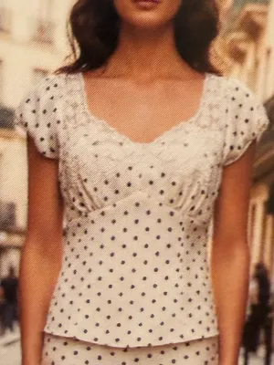 Women's polka dot short sleeve blouse thumbnail 1