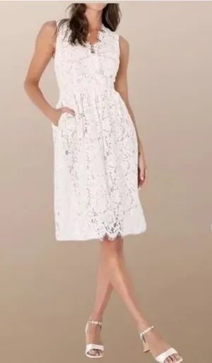 Lulu's Love Swept White Lace Midi Skater Dress‎ Size XS thumbnail 1