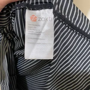 Zakti‎ Activewear Striped Workout Top Black Size 10 thumbnail 4