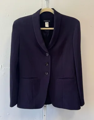 Jones New York Deep Purple Shawl Collar Crepe Blazer Jacket Size 6 Career thumbnail 1