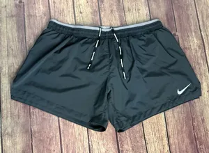 Nike Black Athletic Shorts with White Swoosh thumbnail 1