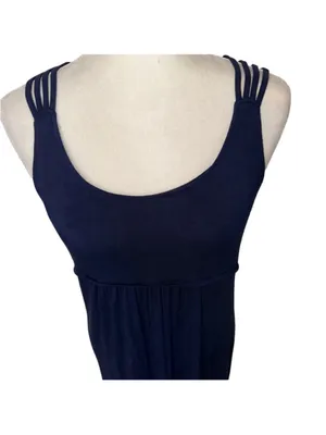 Calvin Klein Navy Blue Spaghetti Strap Maxi Dress Size XS thumbnail 3