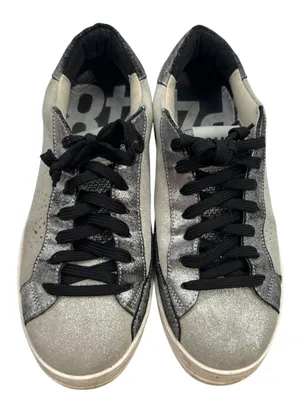P448 John sneakers shimmering silver and metallic glitter sz‎ 39 thumbnail 2