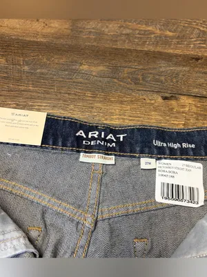 NEW Ariat Jeans Tomboy Straight Ultra High-Rise Women's 27 Button Fly Distress thumbnail 6