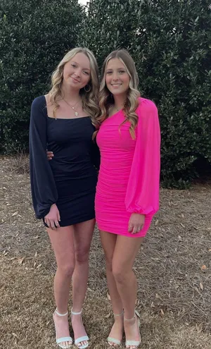 dark blue long sleeve dress thumbnail 2