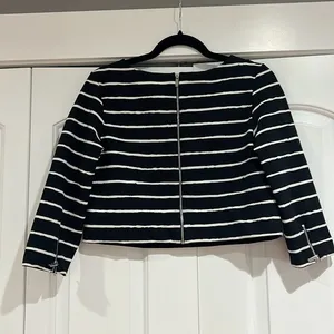 Elizabeth and James Jayren Crop Top Black White Stripe Womens‎ medium thumbnail 5