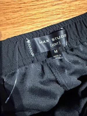 NWOT Max Studio Edit Wide-Leg Drawstring waist flap pockets Black Pocket Pants Sz M Relaxed wide-leg thumbnail 4