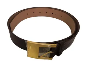 Michael Kors Chocolate belt with gold buckle Large thumbnail 1