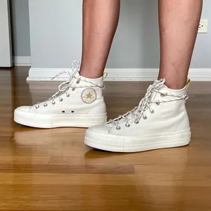 Converse Chuck Taylor All Star Move Platform High Top Sneakers White/Gold Women’s US 9 thumbnail 5