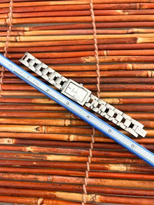 Fossil Silver Rectangular Stainless Steel Link Watch Needs Battery thumbnail 6