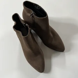 Franco Sarto Womens Casual Leather Ankle Boots Brown Booties Size 6M thumbnail 4