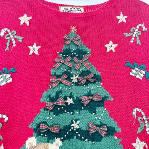 Heirloom Collectibles Women VTG Bear Christmas Tree Ugly Christmas Sweater 12/14 thumbnail 3
