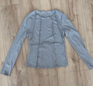 Gray Long Sleeve Fitted Top Size M thumbnail 1