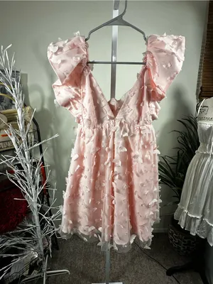 S389. Mabel x Petal & Pup Raelyn Pink Butterfly Appliqué Mini Dress Size Small thumbnail 10