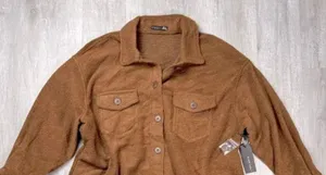 Black Tape NWT!  Sz 1X Thick Flannel Oversized Button Down Shirt / Jacket thumbnail 2