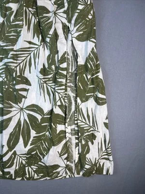 Abercrombie & Fitch Tropical leaf linen maxi skirt with slit Size: XXS thumbnail 2