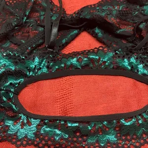 Avidlove Lace Bralette Black/green Mylar Sz M NWOT thumbnail 3
