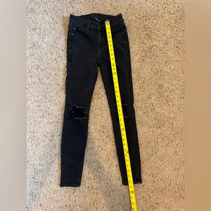 American Eagle Outfitters Distressed Black Hi-Rise Jeggings size 2 Short thumbnail 3