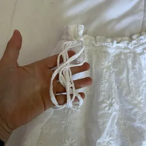 Aerie Womens Small White Side Tie Eyelet Mini Floral Skirt‎ Summer Beach Flowy thumbnail 2