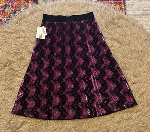 NWT LuLaRoe Jill skirt in a metallic violet medium thumbnail 1