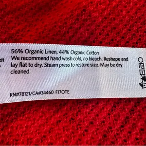 Eileen Fisher Linen V-Neck Sweater Women's Medium Petite Orange Preppy‎ Classic thumbnail 4