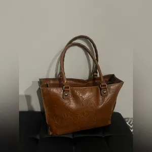 Patricia Nash Zancona Tooled Brown Leather Tote Reiti Wallet New With Tags $308 thumbnail 10