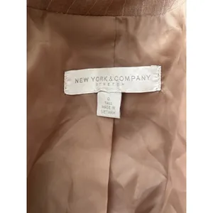 New York & Company Pant Suit Size 0 Tall Brown Pinstripe Blazer Trousers Set thumbnail 8