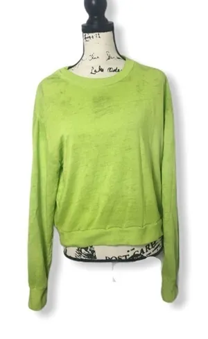Neon Green Lightweight Sweatshirt | Women’s S | Soft Casual Pullover thumbnail 1