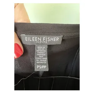 Eileen Fisher Womens Crew Neck 3/4 Sleeve Tee Shirt Black‎ Size PS thumbnail 2